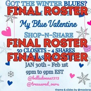 FINAL ROSTER. Blue and Pink Valentine's Day Poster, shop n share